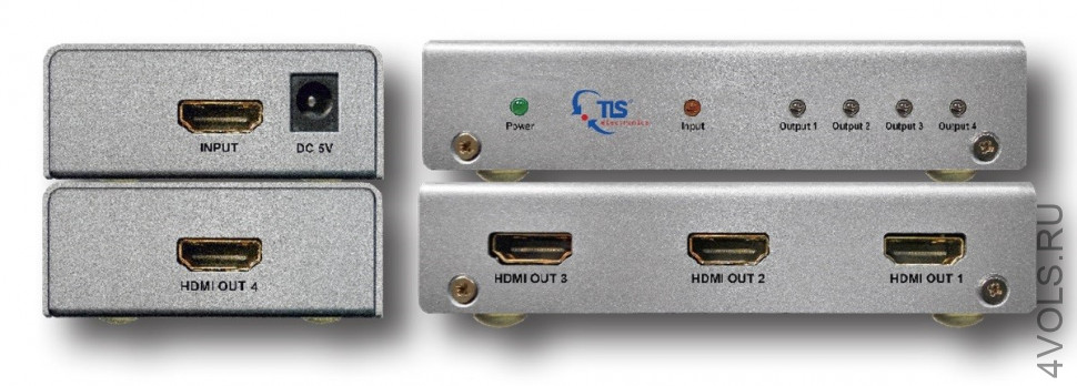 TLS HDMI 4K Splitter 1/4 Разветвитель сигнала HDMI 1 в 4 купить в Москве