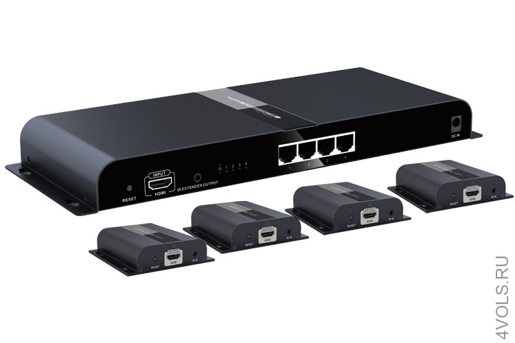 Lenkeng LKV314 HDbitT Разветвитель удлинитель 1*4 HDMI по витой паре CAT6 до 120 м с ИК купить в Москве