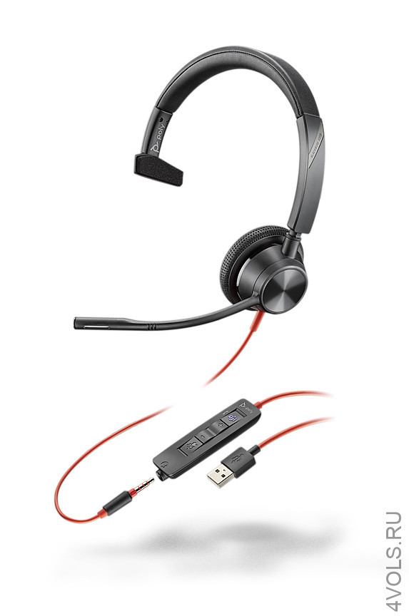 Plantronics BlackWire 3315 M USB A проводная гарнитура для ПК и мобильных устройств с шумоподавлением моно