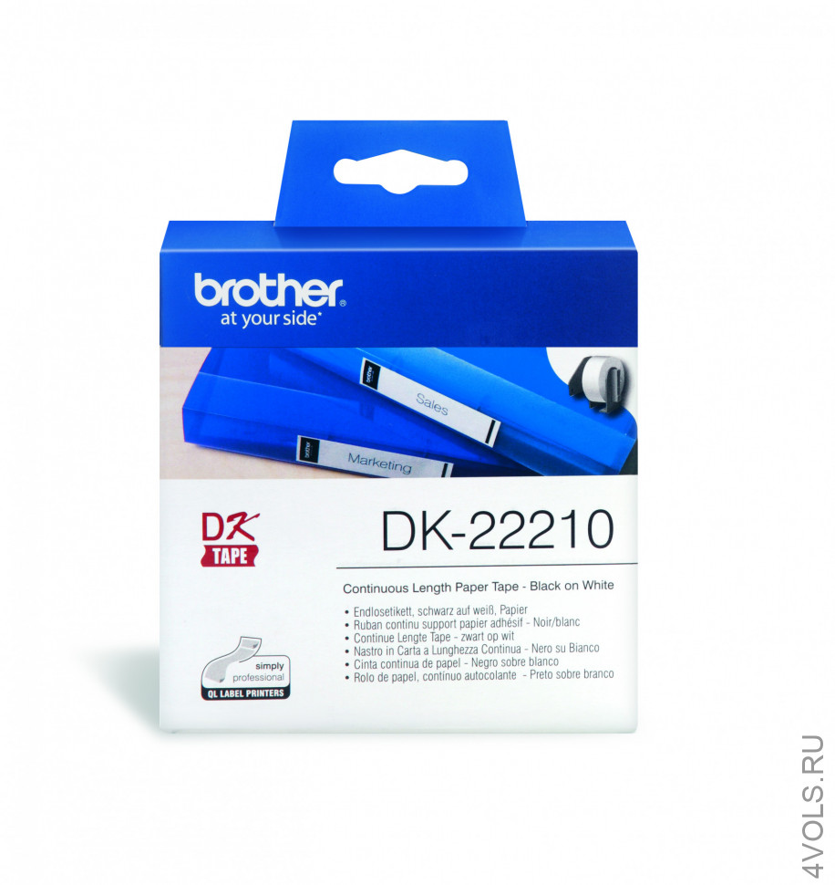 BROTHER DK 22210 лента непрерывная бумажная белая 29 мм х 30
