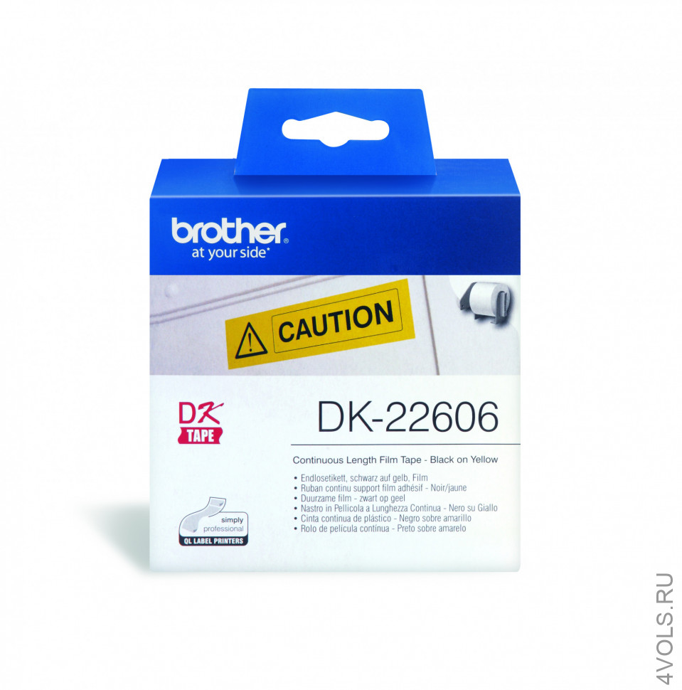 BROTHER DK 22606 лента непрерывная пленочная желтая 62 мм х 15