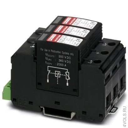 PHOENIX CONTACT — VAL MS T1/T2 600DC PV/2+V FM Молниеотвод / разрядник для защиты от импульсных перенапряжений типа 1/2 купить в Москве