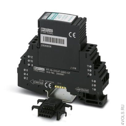 PHOENIX CONTACT PT IQ 2X2+F 24DC UT — Устройство защиты от перенапряжений купить в Москве